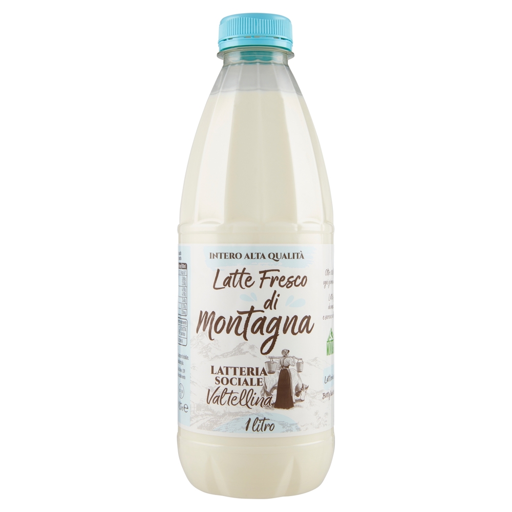 Latte Fresco di Montagna Intero Alta Qualità, 1 l